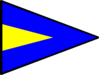 Blue And Yellow Signal Flag Clip Art